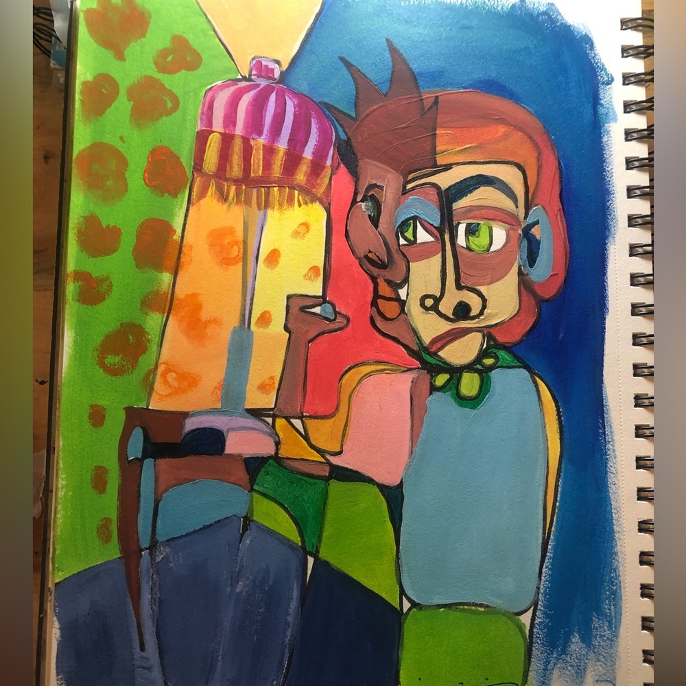 “Tim” original acrylic painting on high quality paper, signed, OOAK illustration - Picture 3 of 4